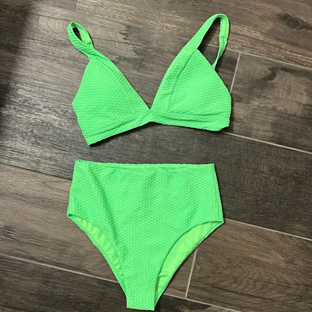 Infamous swim high waisted bikini set L XL